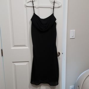 Black Strappy Ruffle Front Black Dress size 13/14